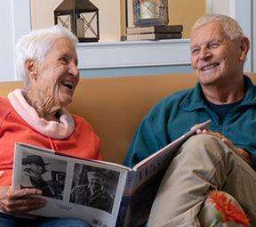 Retirement Community Residents Enjoying a Magazine