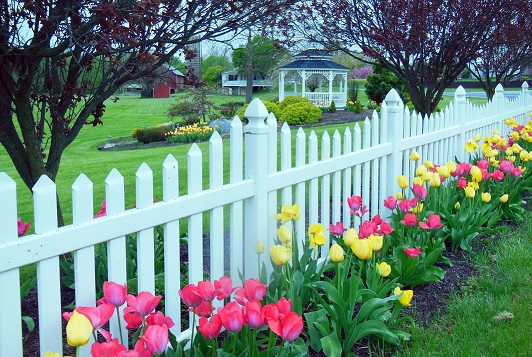 White Fence & Gazebo by Lillie Fernbeck