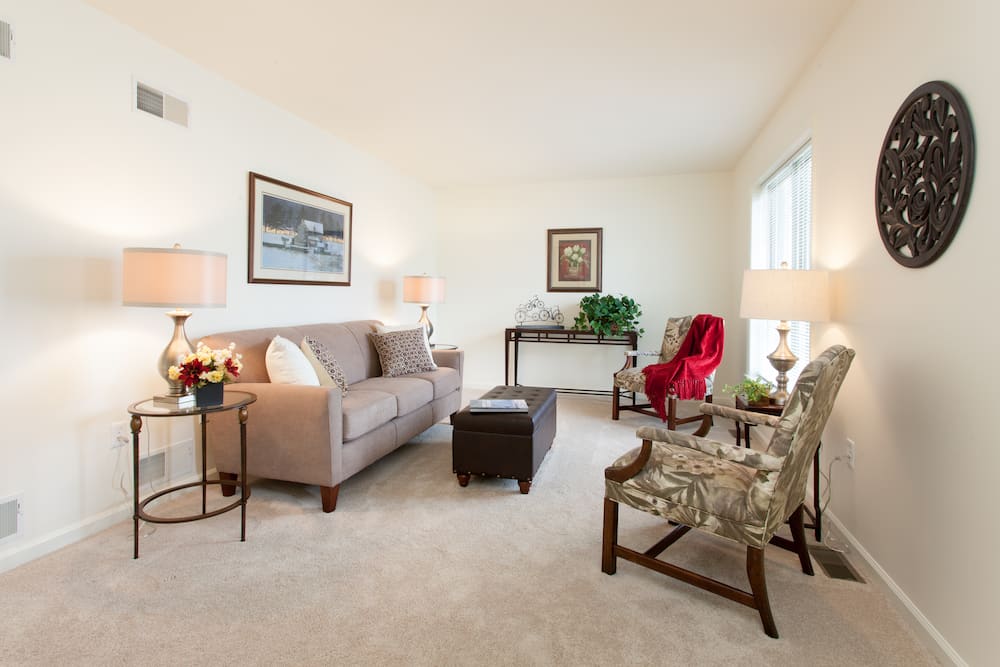 The interior of a cottage living room at UZRC. 