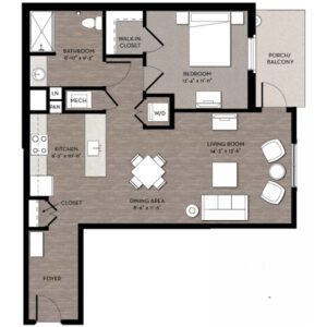 Apartment floor plan for Millport at Cedar Heights. 