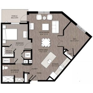 Apartment floor plan for Newport at Cedar Heights. 