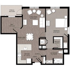 Apartment floor plan for Rothsville at Cedar Heights. 